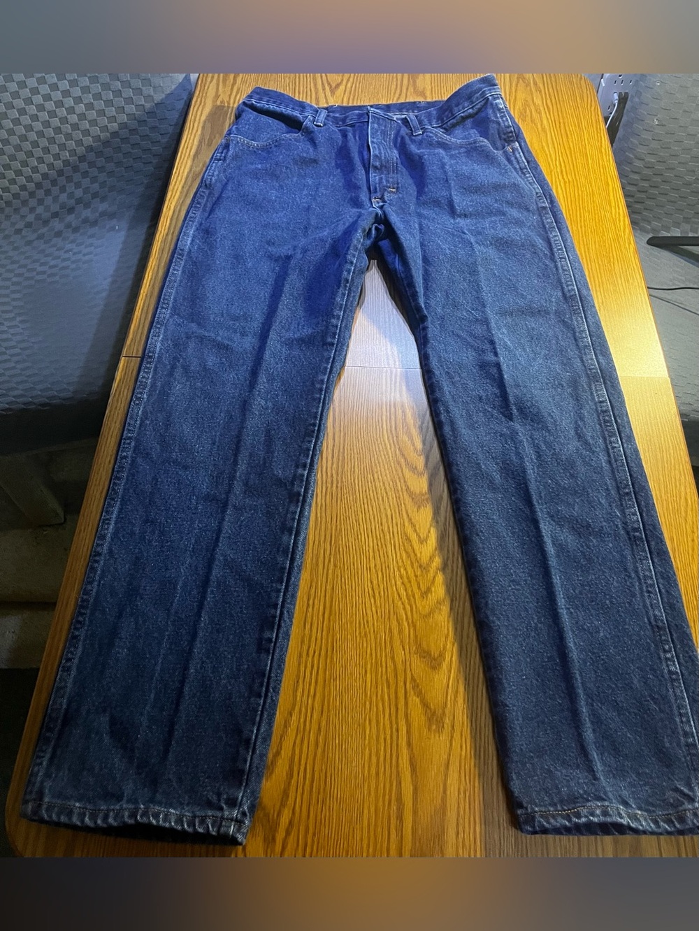 Rustler Classic Men's Dark Blue Straight-Leg Jeans Size 34x32